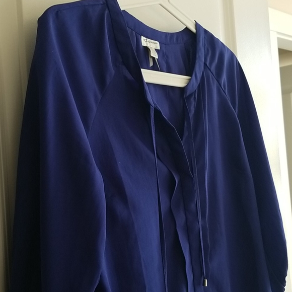 Blue flowy dress shirt - Picture 3 of 5